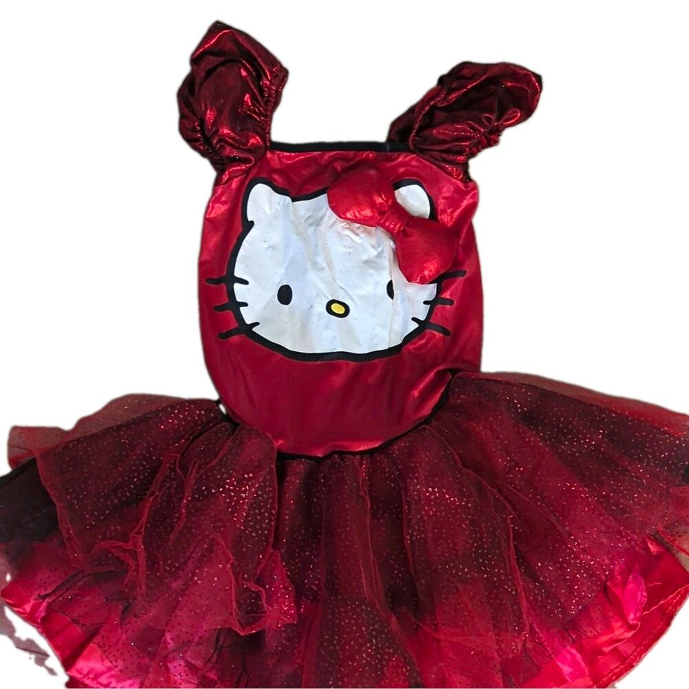Hello Kitty Dress Costume Red Extra Small Polyester Glitter Theme